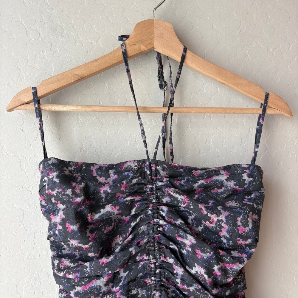 ISABEL MARANT Strapless Ruched Mini Dress in Black and Pink - Picture 4 of 9